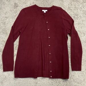 croft & barrow Women's Button-Front Cardigan in Wine